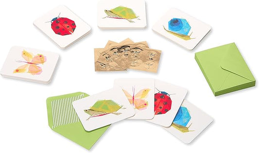 Papyrus Blank Cards with Keepsake Box, Garden Critters (20-Count)