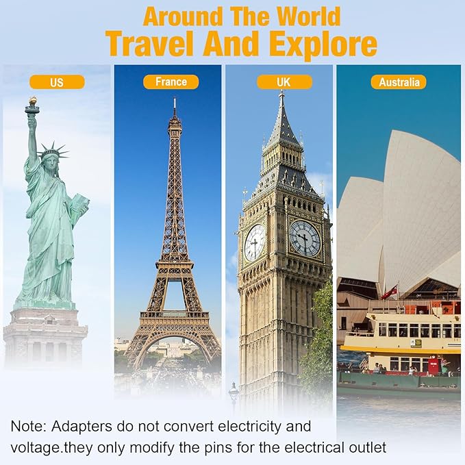 20 Pack Universal Travel Adapter Europe/uk/european/india to Us Plug Adapter Eu Electrical Adapters, Converter Plug Europe Australia UK Italy to American