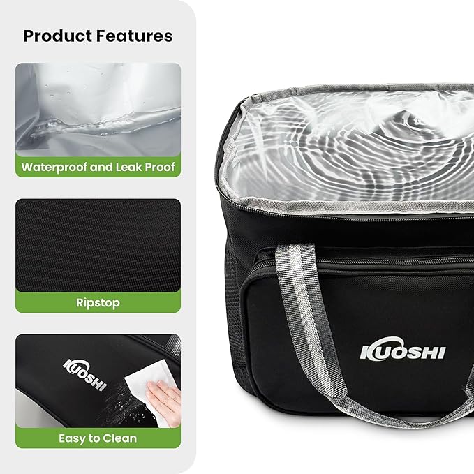 Insulated Lunch Bag for Men & Women-14L Leakproof Cooler Bag with Adjustable Strap, Large Reusable Lunch Box for Office, Beach, Picnic & Travel