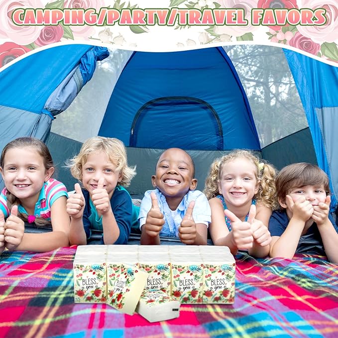 50 Pack Christian Pocket Tissues Gifts Bulk Bible Verse Travel Packs Bulk 500 Sheet Small Tissues Pocket Packs 3 Ply Mini Travel Size Individual Religious Party Favor