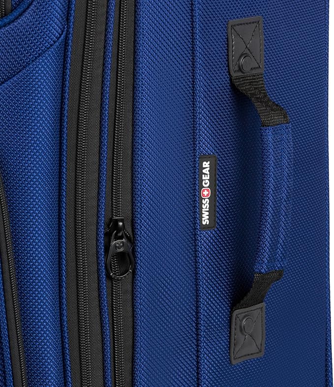 SwissGear Sion Softside Expandable Luggage, Blue, Checked-Large 29-Inch