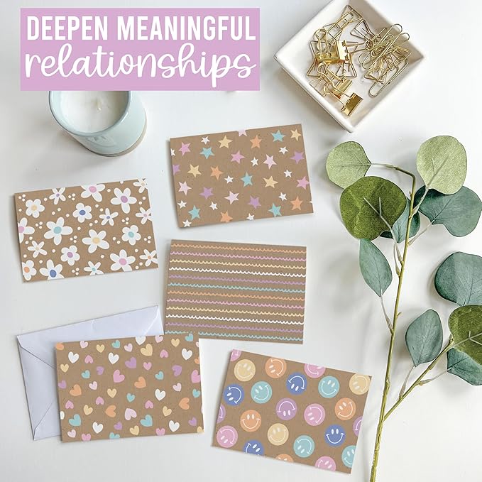 Hadley Designs Blank Cards and Envelopes 4x6-24 Blank Note Cards with Envelopes, Notecards Stationery Sets, Notecards Bulk, Stationary Sets, Note Paper Stationery, Rustic Pretty Stationary