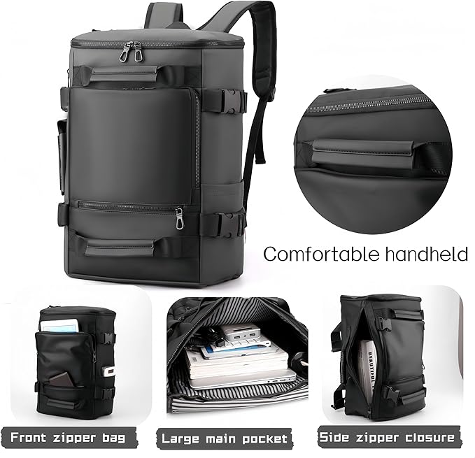 Carry On Backpack Travel Backpack for Men & Women, Durable Convertible Duffle Bag Fit for 16 Inch Laptop for Fitness, Travel (Gray)