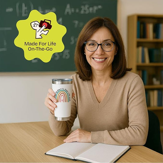 KLUBI Teacher Appreciation Gifts for Women - It Takes a Big Heart to Shape Little Minds Teacher Tumbler With Straw 20 Ounce Thank You Gifts for Women Nanny Gift Travel Mug Preschool Teacher Gift