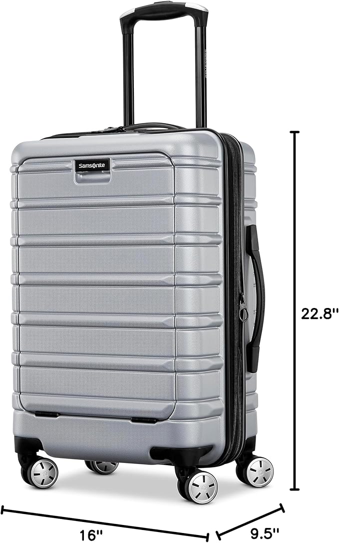 Samsonite Omni 2 PRO Hardside Expandable Luggage with Spinners, Arctic Silver, Carry-on