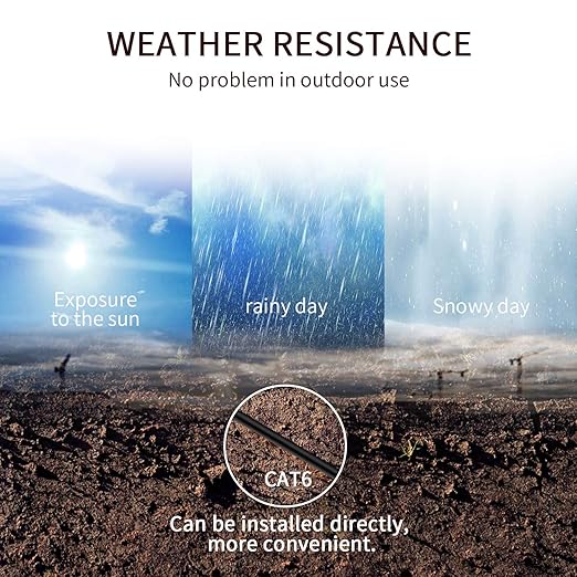 XXONE 50ft Outdoor Cat6 Ethernet Cable - 26AWG Heavy-Duty, Waterproof & Direct Burial, Weatherproof for Network Adapters, Hubs, Switches, Routers (RJ45)