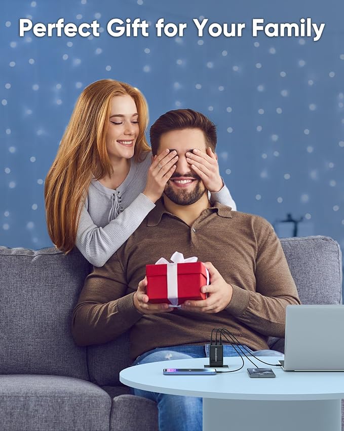 USB C Charger Block 160W, 3-Port GaN Super Fast Charger, Dual 65W Type C Charging Block, Foldable QC3.0 Laptop Fast Charging for MacBook, iPhone, Samsung, Galaxy, iPad, Android (Black, 1 Pack)