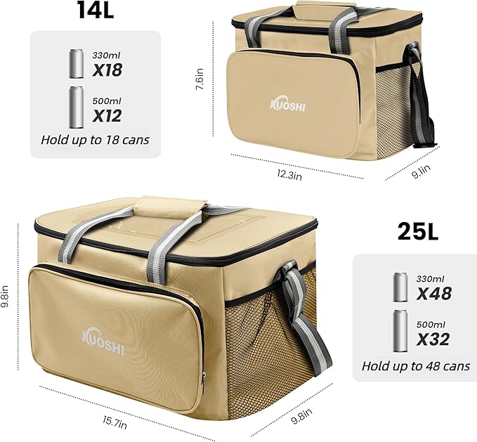 Insulated Lunch Bag for Men & Women-14L Leakproof Cooler Bag with Adjustable Strap, Large Reusable Lunch Box for Office, Beach, Picnic & Travel