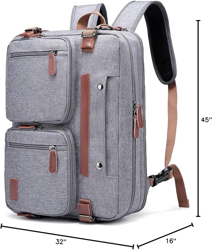 MOLNIA 3 in 1 Laptop Bag for Men, 17.3 Inch Work Bags for Men, Laptop Backpack, Briefcases, Messenger Bag, Computer Bags for Laptops for Men Women, Black