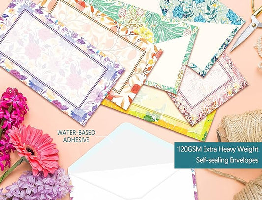 Anzon Mories Vintage Morris Self-Sealing Envelopes 24 PC, Medieval Europe Pattern, Printer Friendly, Both Sides Printed