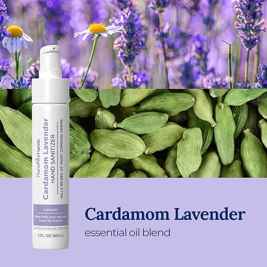Cardamom Lavender Lotion Hand Sanitizer | Travel Size | Moisturizing Hand Lotion | Made with Aloe Vera & Essential Oils | Rich in Vitamin E | Cleanse & Moisturize | Scented Hand Sanitizer | 3-Pack