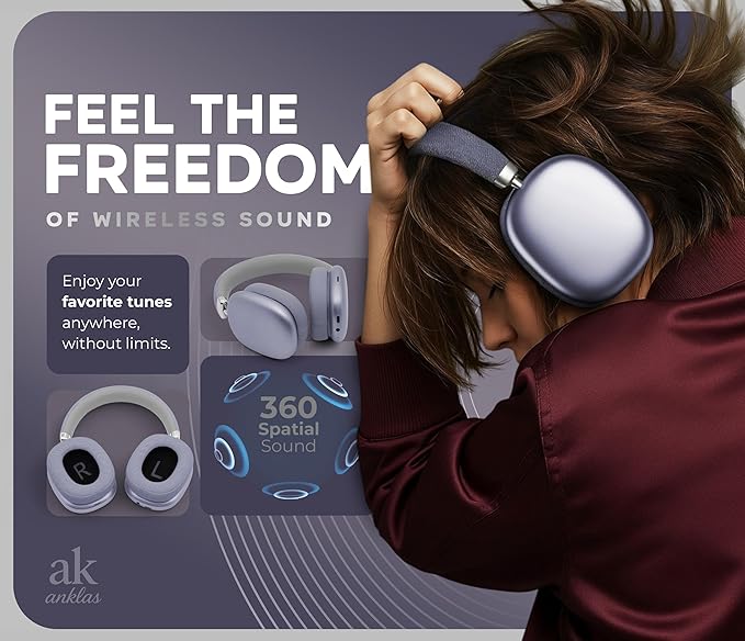 P959 Wireless Gaming Earbuds – Bluetooth 5.3 Stereo Headphones with Mic, Touch Controls, Long Battery, IPX6 Waterproof, Ergonomic for Music, Sports & Travel (Purple)