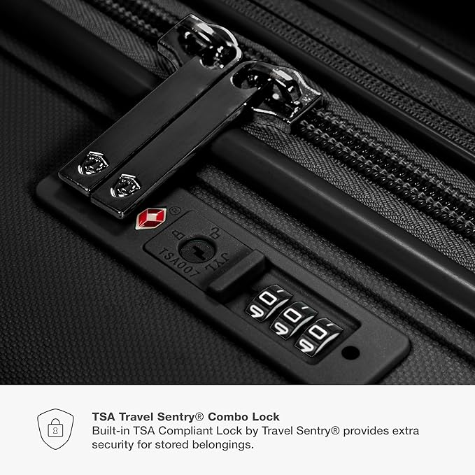 Traveler's Choice Pagosa Indestructible Hardshell Expandable Spinner Luggage, Black, 26-Inch Medium