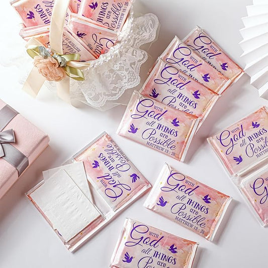 Sinmoe 60 Pack Pocket Tissues Travel Packs Christian Travel Tissues 3 Ply Pocket Size for Guests Mini Wallet Facial Napkin for Breast Cancer Wedding Xmas Graduation(Bird)