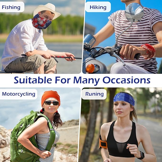 JaGely 50 Pcs Summer Neck Gaiters for Men Multi Cooling Neck Gaiter for Men Sun Protection Face Mask Balaclava Motorcycle