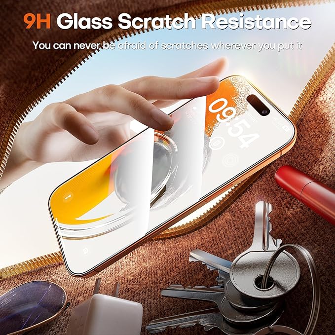TOCOL Privacy Screen Protector for 17 Pro Max, 6.9 inch 9H Hardness Military Grade Shatterproof HD Tempered Glass for 17 ProMax Full Coverage Easy Installation 2 Pack