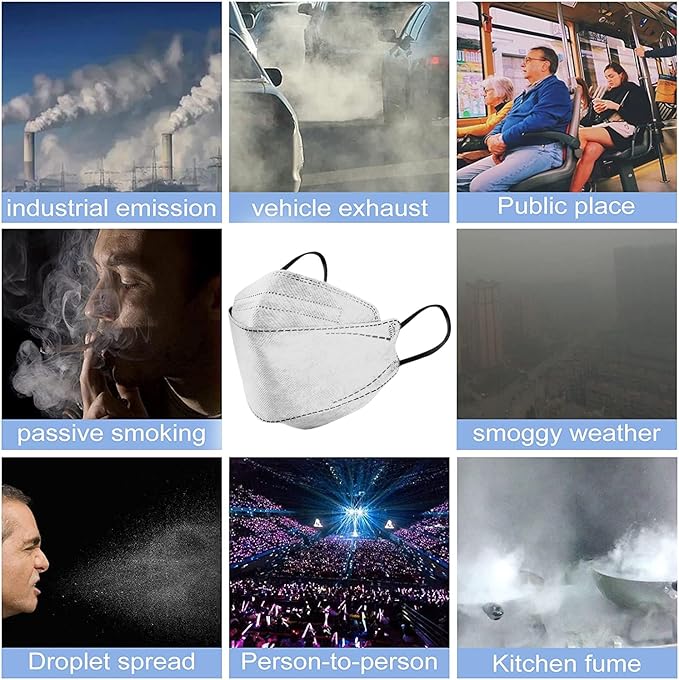 100Pcs KF94 Masks, Individually Wrapped 3D Fish Type Masks for Adult, 4 Layer Protective Face Mask