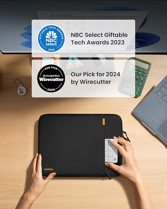 tomtoc 360 Protective Laptop Sleeve for 13-inch New Surface Pro 11th, Copilot+PC 2024, Surface Pro 10/9/8/X with Signature Keyboard/X Keyboard, Shockproof Water-Resistant Notebook Surface Case Bag