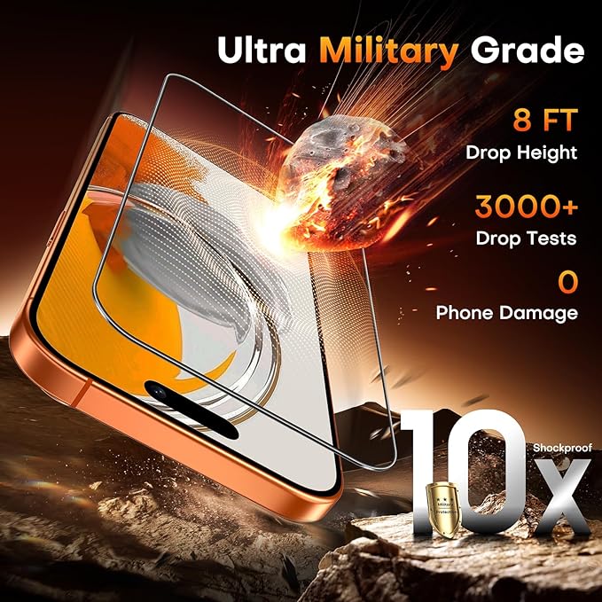 TOCOL for iPhone 17 Pro Max Screen Protector 6.9 inch 9H Hardness Military Grade Shatterproof Tempered Glass for 17 ProMax Full Coverage Easy Installation Compatible With Sim Card Case Friendly 2 Pack