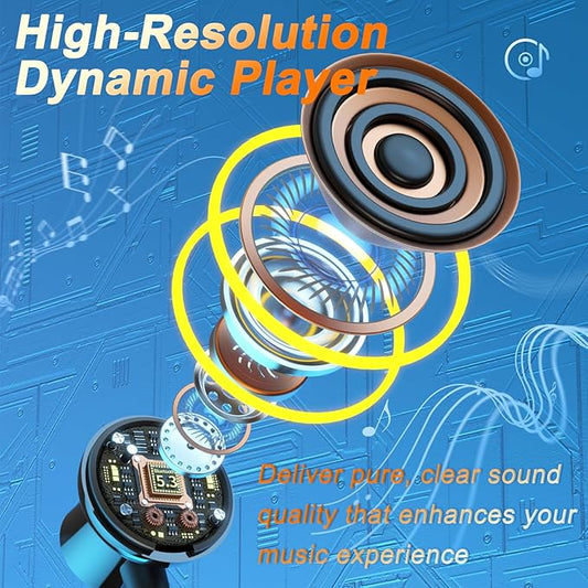 Neckband Bluetooth Headphone with LED Power, Neckband Headphones 100 Hours Playtime, in-Ear Bluetooth Headphone with Microphone for Running and Exercising in The Gym (Y10)