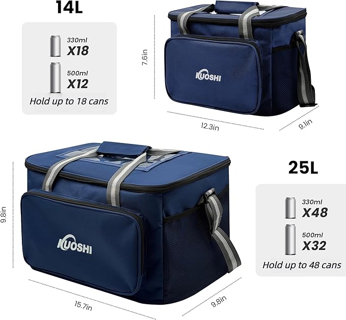 Insulated Lunch Bag for Men & Women-14L Leakproof Cooler Bag with Adjustable Strap, Large Reusable Lunch Box for Office, Beach, Picnic & Travel