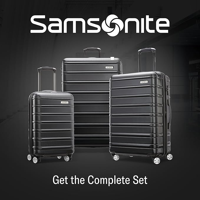 Samsonite Omni 2 28-Inch Large Checked Hardside Luggage with 360° Spinner Wheels - Scratch Resistant Hardshell - TSA Lock - Expandable Polycarbonate Shell for Lightweight Travel - Midnight Black