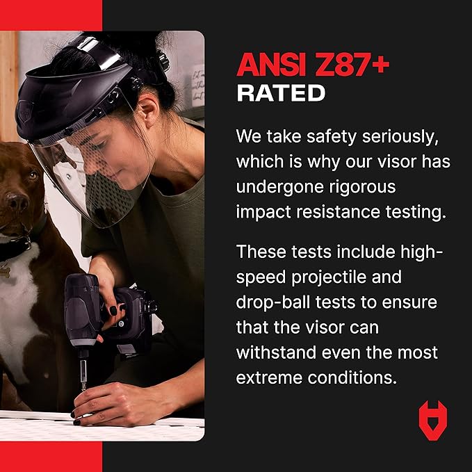 NoCry 2-Pack of Replacement Visors for Heavy Duty Clear Face Shield; Anti-Fog Protective Mask; ANSI Z87.1 Certified; Compatible with Prescription Glasses; Ideal for Woodworking