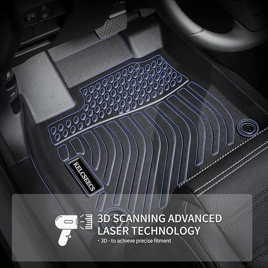 KELCSEECS Floor Mats Custom for 2020-2023 Mazda CX-9 (Fit 6 Seater Without 2nd Row Console But Has Cup Holders) All Weather Car Mats Floor Liners Front& Rear& 3rd Row Mazda CX9 Accessories Black