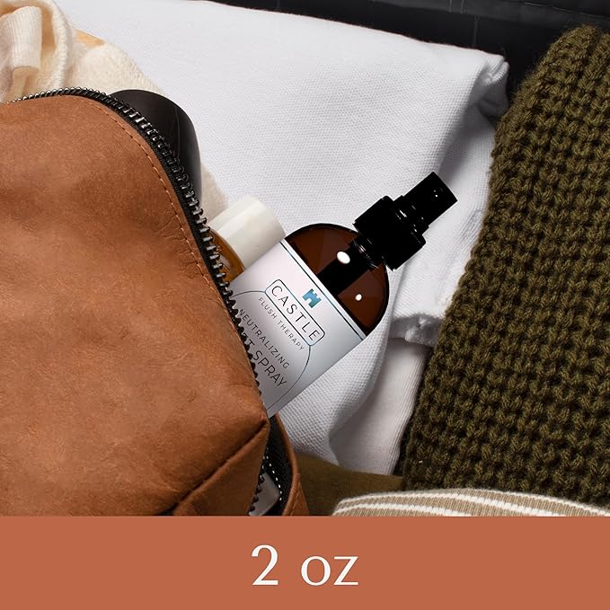 Castle Flush Therapy Neutralizing Toilet Spray | Odor Control: Mist Over the Water Surface, Go, Then Flush | Bathroom Freshening | Neutralizes Odors at the Source | Fresh Lotus | 2 oz