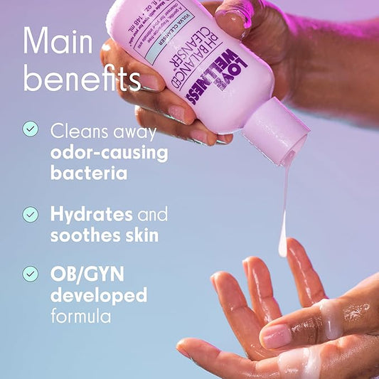 Love Wellness pH Balancing Cleanser | Feminine Vaginal Wash | Fragrance-Free | Vaginal Cleanser for Balanced pH, Intimate Health & Hygiene | Non-Irritating with Aloe Vera for Sensitive Skin | 5 Fl Oz