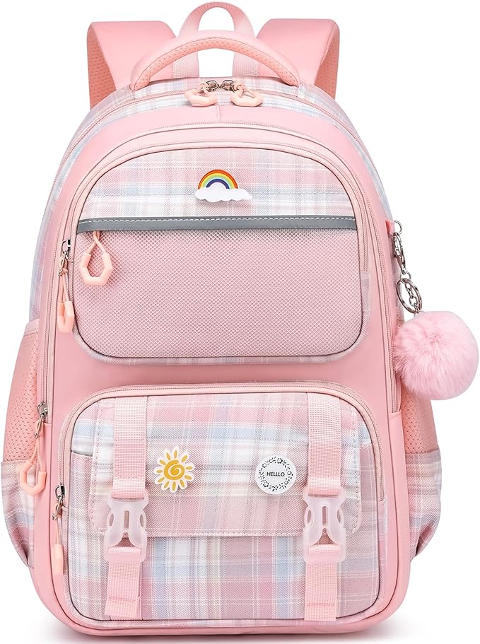 MOMUVO Girls Backpack with Lunch Box, Backpack and Lunch Box Set, Backpacks for Teen Girls Kindergarten Elementary Preschool Middle