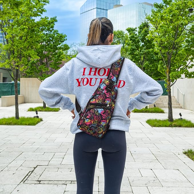 Seoky Rop Men Women Sling Backpack Anti Theft Crossbody Shoulder Chest Bag with USB Charging Port