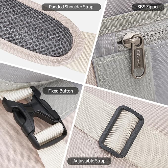 OIWAS Messenger Bag for Women, 17 Inch Laptop Crossbody Bags Men Casual Satchel Shoulder Bag College Travel Office Briefcase (White, 17 inch)