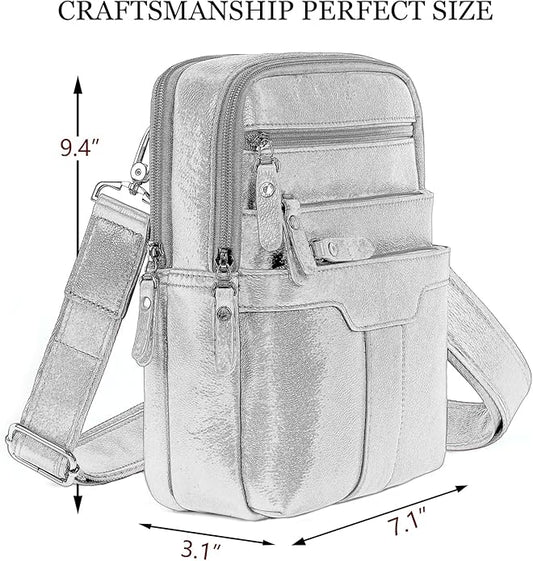 Leather Messenger Bag for Men, Small Leather Sling Shoulder Bag Messenger Pack for Men, Man Purse