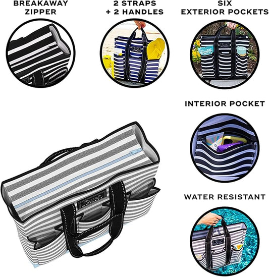 SCOUT Rocket Pocket Tote - Multi-Pocket Travel, Nurse, Teacher, Mom Tote, 7 Pockets Total, Two Sets of Straps, Folds Flat