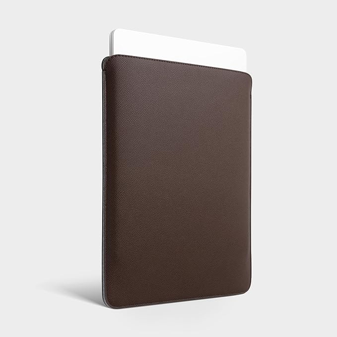 Comfyable Laptop Sleeve 13 Inch Precisely Compatible with MacBook Air M4 2025-2018 & MacBook Pro M2 2022 M1 2020-2016, Faux Leather Cover Case, Coffee