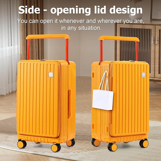 Joyway Hardshell 24 inch luggage with spinner wheels, Lightweight Hardside large checked withTSA Lock (Orange, Checked Luggage-24 Inch)