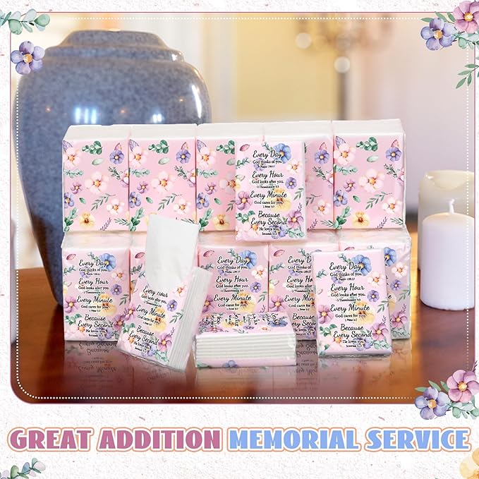 Therwen 100 Pack Pocket Tissues Travel Packs Bulk 1000 Sheet Mini Tissues Bulk 3 Ply Small Travel Size Paper Individual Pocket Size (Floral)