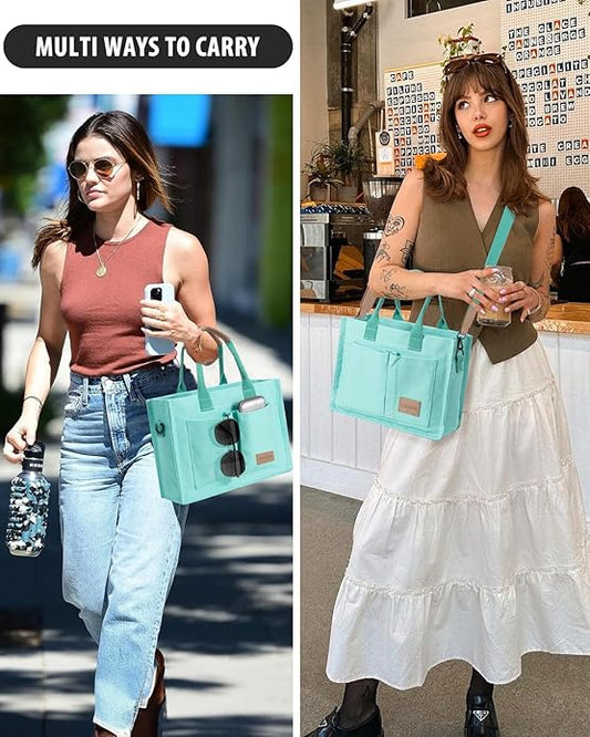 Tote Bags for Women Canvas Tote Purse Crossbody with Pockets Top Handle Shoulder Satchel Bag for Women