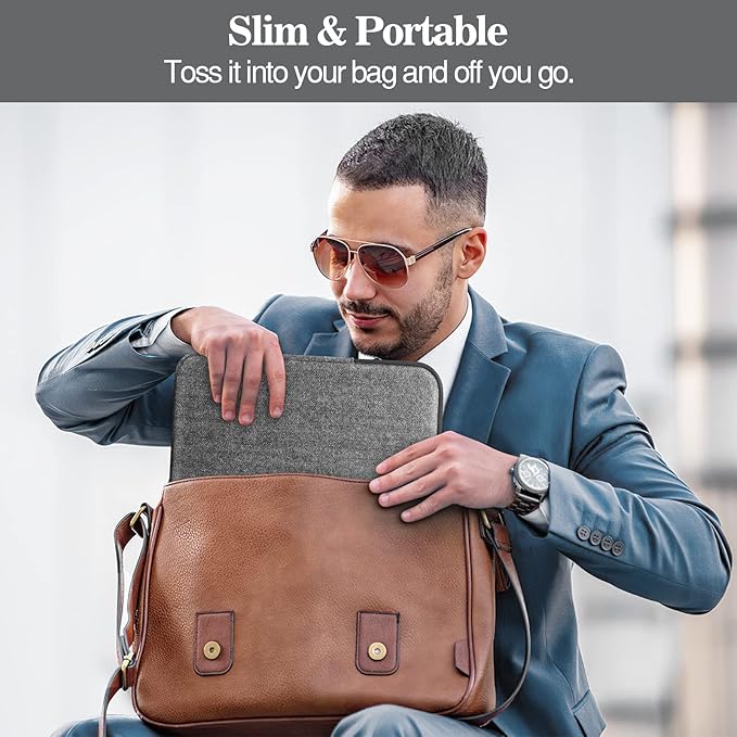 MoKo 9-11 Inch Tablet Sleeve Bag Carrying Case Fits iPad air 5 10.9" 2022, iPad Pro 11 M2 2022-2018, iPad 10th 10.9,iPad 9/8/7th Gen 10.2,iPad Air 4 10.9/Air 3 10.5,Tab S8/S9 11", Black & Gray