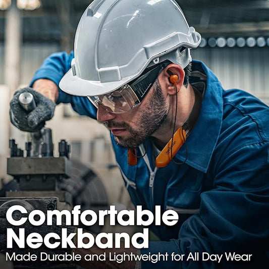 MANHATTAN Bluetooth Wireless Neckband Headphones — Work Earbud Earphones with 15H Playtime, Noise-Isolating, IPX4 Water Resistant, Built-in Mic – for Work, Music, Calls – 3 Yr Mfg Warranty -179829