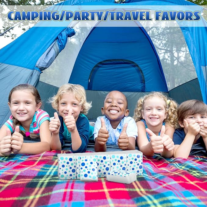 Ctosree 50 Pack Pocket Tissues Travel Packs Bulk 500 Sheet Small Tissues Pocket Packs 3 Ply Mini Travel Size Individual (Blue Random Dots)