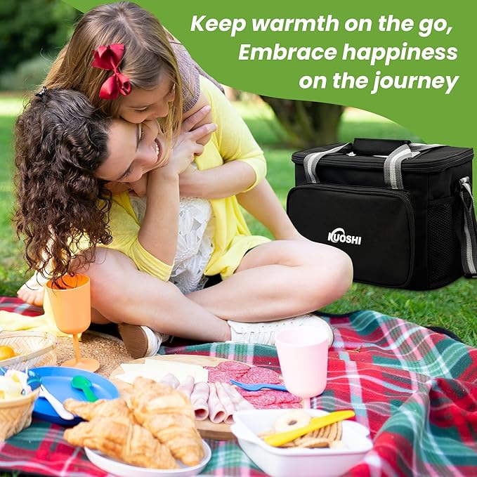 Insulated Lunch Bag for Men & Women-14L Leakproof Cooler Bag with Adjustable Strap, Large Reusable Lunch Box for Office, Beach, Picnic & Travel