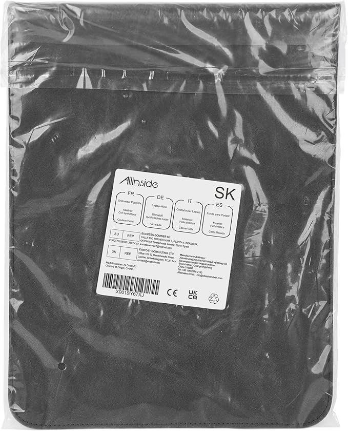 Allinside 13 inch Laptop Sleeve Case for with MacBook Air 13 2018–2025 (M2 A2681 M3 A3113 M4 A3240)/MacBook Pro 13 2016–2022 (A2251 A2289 A2338 M1 M2), PU Suede Leather Laptop Case Cover, Black