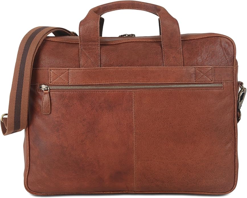 KomalC 16 Inch Leather briefcases Laptop Messenger Bags for Men and Women Best Office Satchel Bag