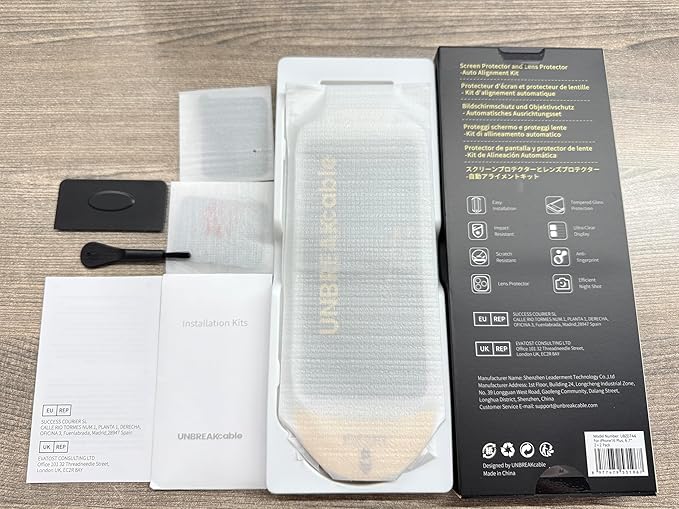 UNBREAKcable 2+2 Pack for iPhone 16 Plus Screen Protector & Lens Protector 【Military-Grade】【Easy Install】【Efficient Night Shot】9H+ Shatterproof Tempered Glass Film,Bubble-Free&Anti-Fingerprint ,Case Friendly-6.7 inch