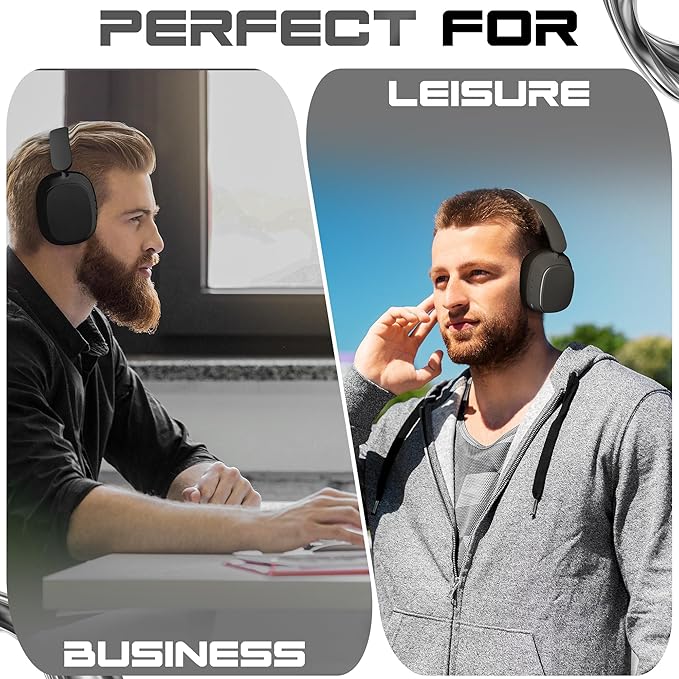 Wireless Over-Ear Headphones, Bluetooth 5.4, Active Noise Canceling ANC, 100H Battery, Foldable, Built-in Mic, Soft Earpads, Adjustable for Gym, Work, Travel, iOS/Android