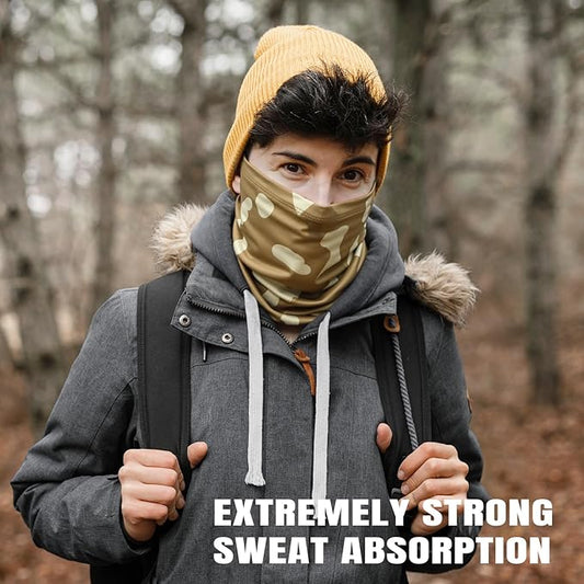 HONGTEYA 6 Pack Neck Gaiter Face Mask: Breathable Windproof Face Cover Balaclava High Elastic Earloop Bandana for Men Women