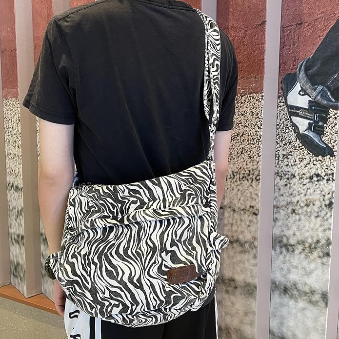 Large Canvas Messenger Bag with Multiple Pockets for Men and Women, Crossbody Shoulder Tote Hobo Laptop Bag