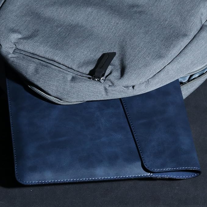 Leather Laptop Sleeve 13 Inch Compatible with MacBook Air M4 M3 M2 M1 2025-2018&MacBook Pro M2 M1 2025-2016,Wear-Resistant and Scratch-Resistant Protective Case Cover,Blue